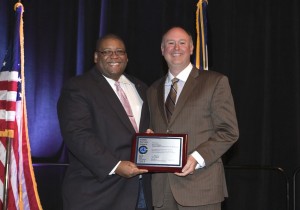 David Wallace with NHTSA Administrator Strickland receiving the NHTSA Public Safety Award