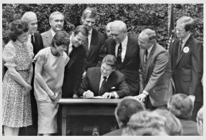 President Reagan signing the NMDAA